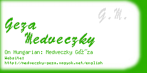 geza medveczky business card